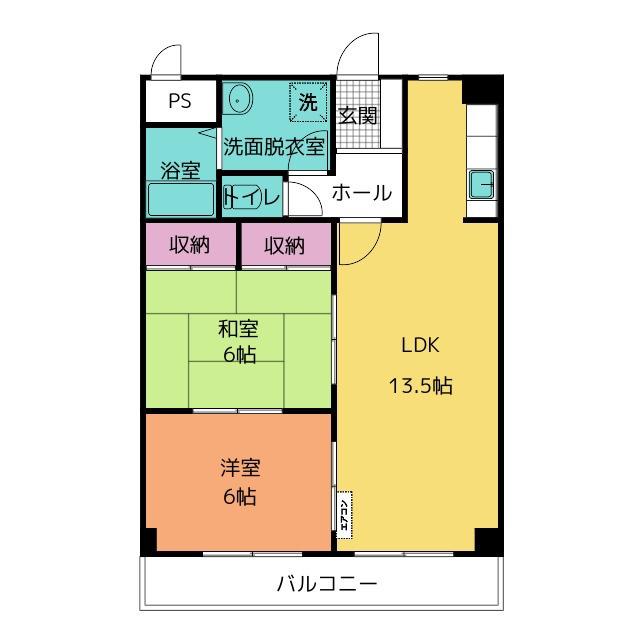 ハイム・オーベルジュ(2LDK/2階)の間取り写真