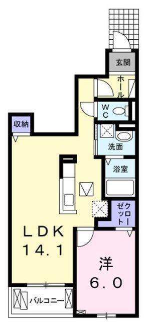 ヴィラ コンテール(1LDK/1階)の間取り写真