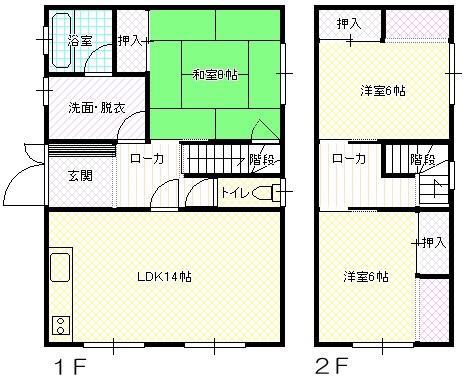 サンハイツ内田(3LDK/1階)の間取り写真