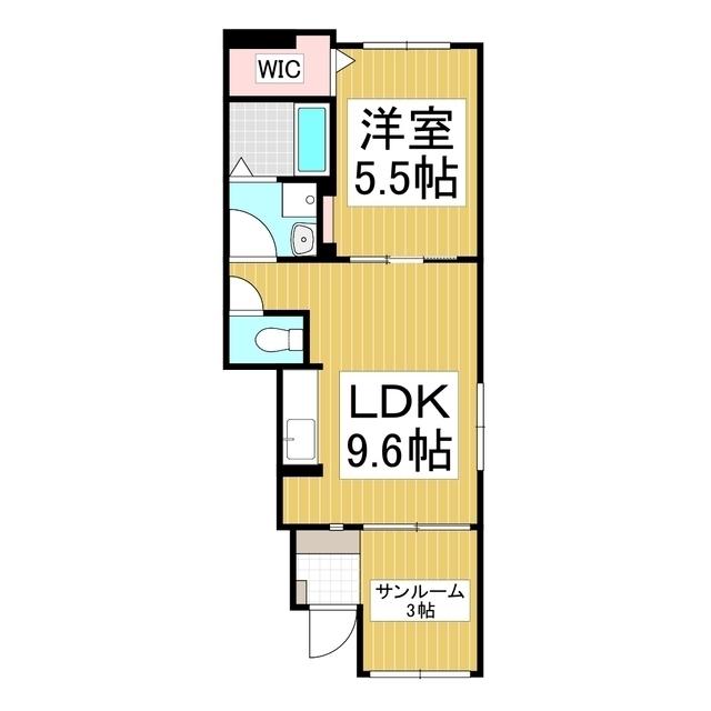 ＪＲ中央線 上諏訪駅 バス乗車時間：11分 最寄りバス停で下車 徒歩11分 2階建 築2年(1LDK/1階)の間取り写真