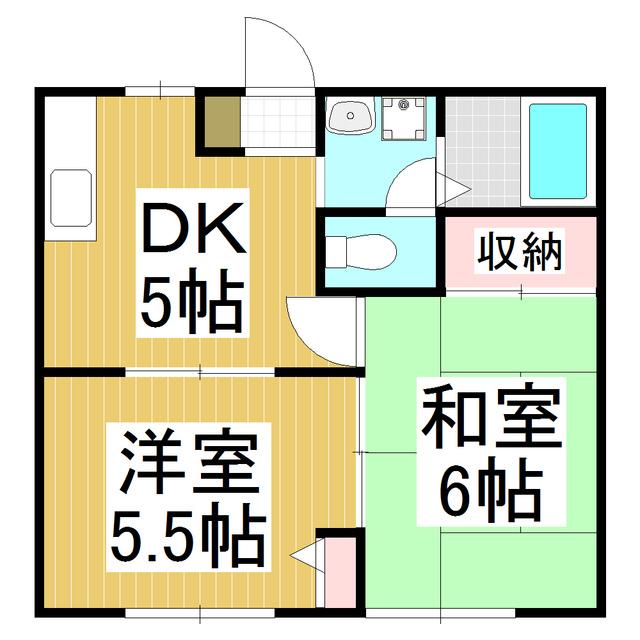 フレグランス秋吉(2DK/2階)の間取り写真
