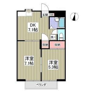 フィオーレ指扇(2DK/2階)の間取り写真