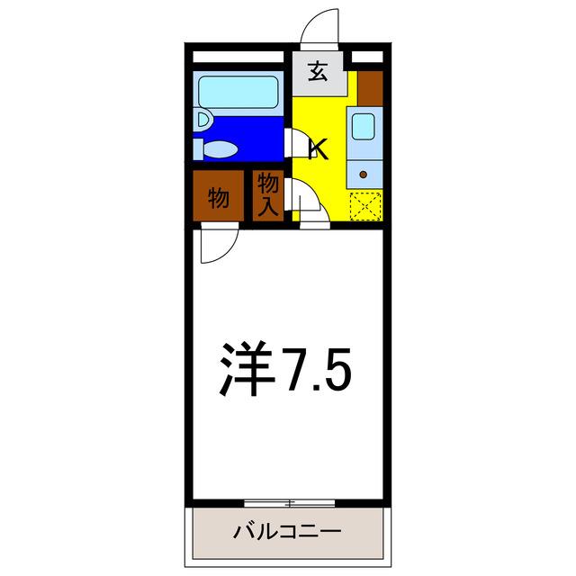 エスチュアリー64(1K/1階)の間取り写真