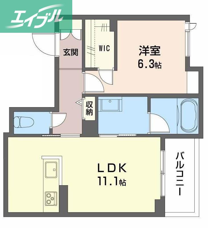 アメリス(1LDK/2階)の間取り写真