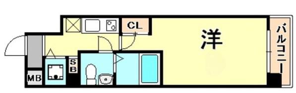 KTG RESIDENCE 芦屋西(1K/1階)の間取り写真