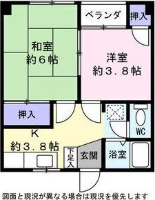 京第一マンション(2K/2階)の間取り写真