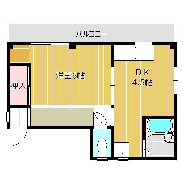 青木マンション(1DK/3階)の間取り写真