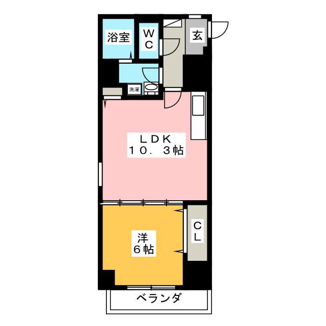 フィラトゥーラ山本被服第一ビル(1LDK/4階)の間取り写真