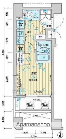メインステージ飯田橋(1K/6階)の間取り写真
