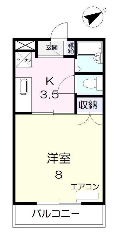 メゾン大福(1K/4階)の間取り写真