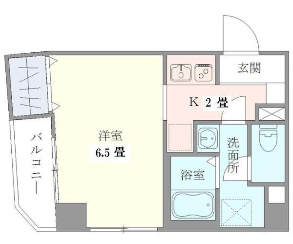 壹番館 濱野(1K/2階)の間取り写真
