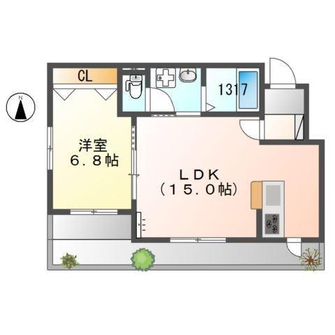 N&T2(1LDK/1階)の間取り写真