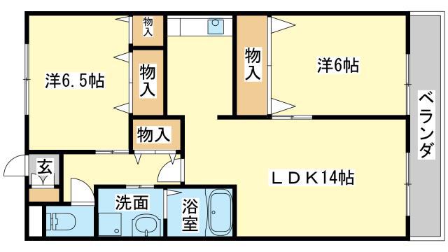 レトワブール(2LDK/2階)の間取り写真
