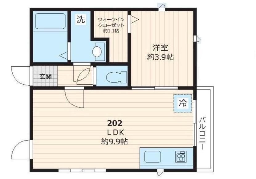 ラシーネ西荻南(1LDK/2階)の間取り写真