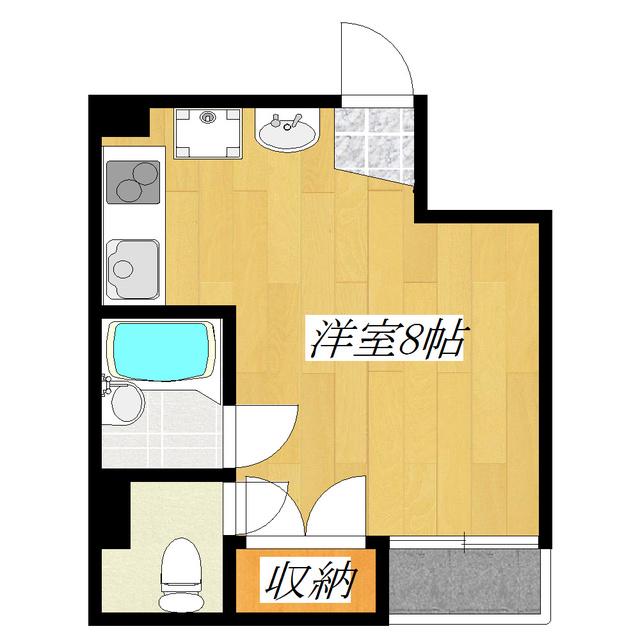 パームマンション南(ワンルーム/2階)の間取り写真