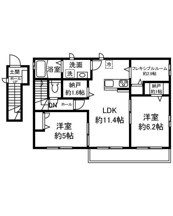 ファミリア(2SLDK/1階)の間取り写真