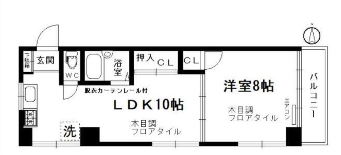 小倉ビル(1LDK/5階)の間取り写真