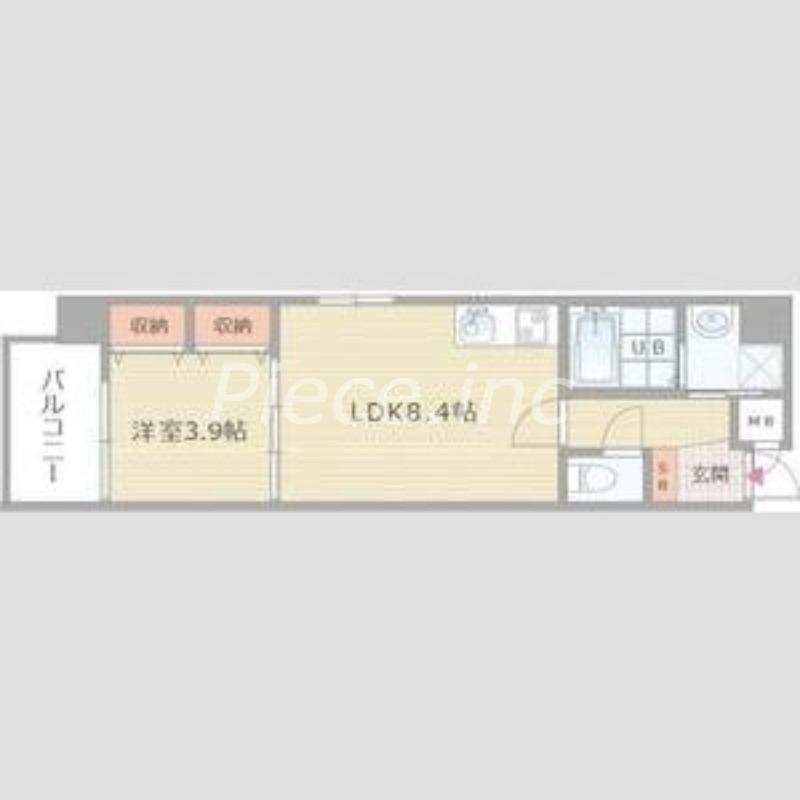 オルフェア上本町Ⅶ番館(1DK/2階)の間取り写真