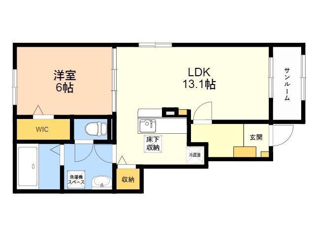 東風レジデンス A(1LDK/1階)の間取り写真