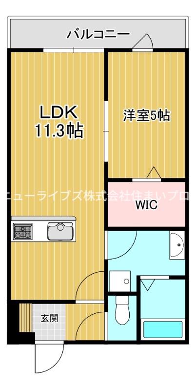 ミストラル(1LDK/3階)の間取り写真