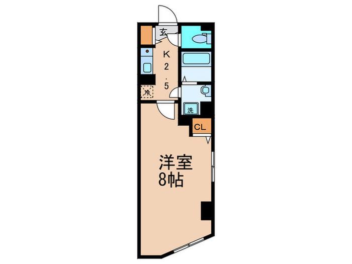 ヒルズ自由が丘(1K/3階)の間取り写真