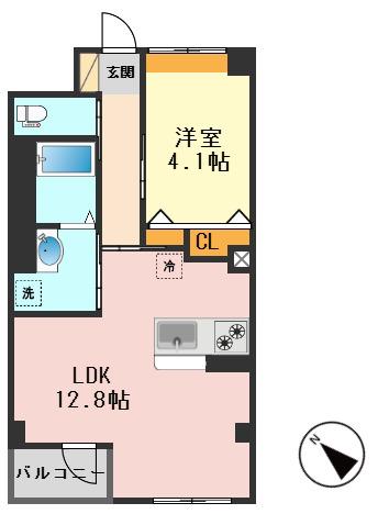 エスペランサ(1LDK/1階)の間取り写真