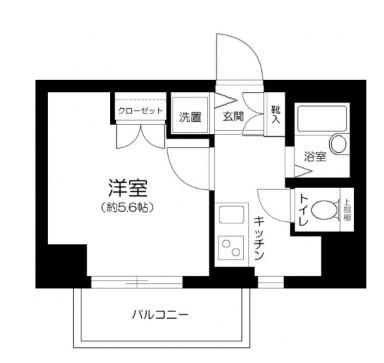 マイナビステイミライエ東麻布3丁目(1K/2階)の間取り写真