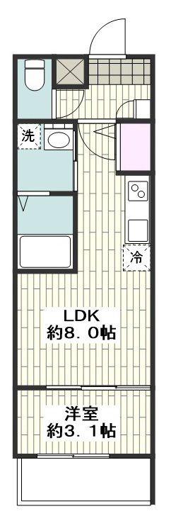 MOVE中村公園サウスII(1LDK/1階)の間取り写真
