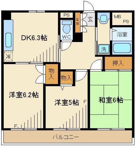 TSGARDEN新小岩(3DK/8階)の間取り写真