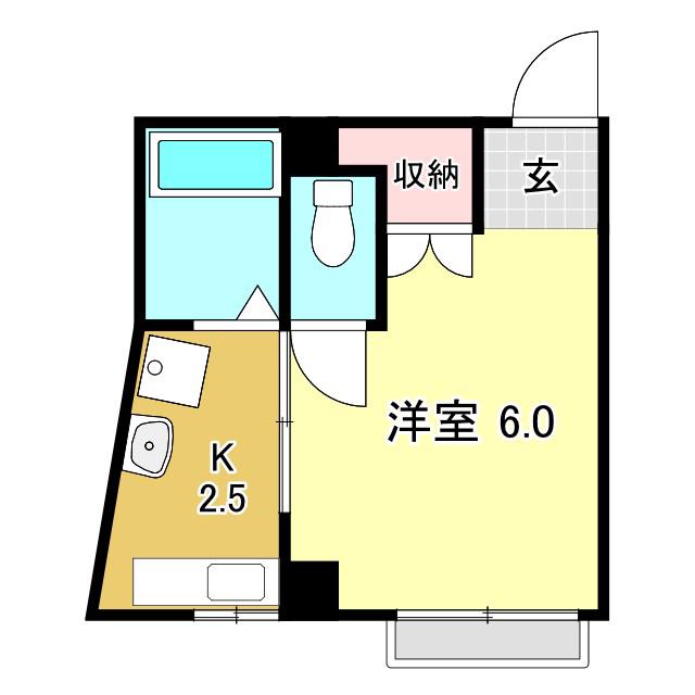 ブリック愛宕(1K/3階)の間取り写真