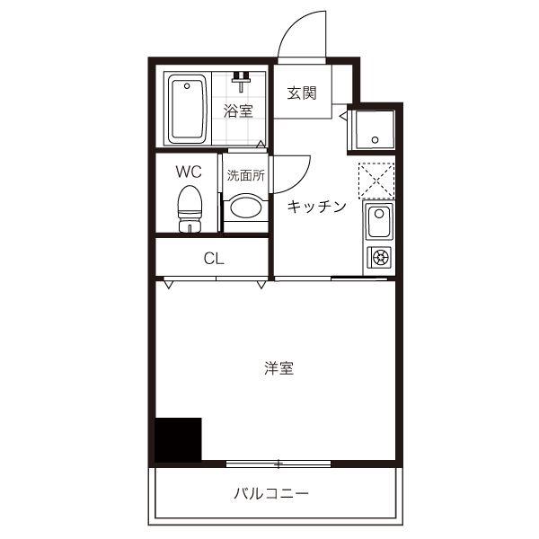 DELCCS大森(1K/6階)の間取り写真
