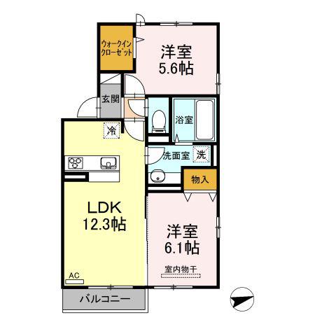 エスペーロ(2LDK/2階)の間取り写真