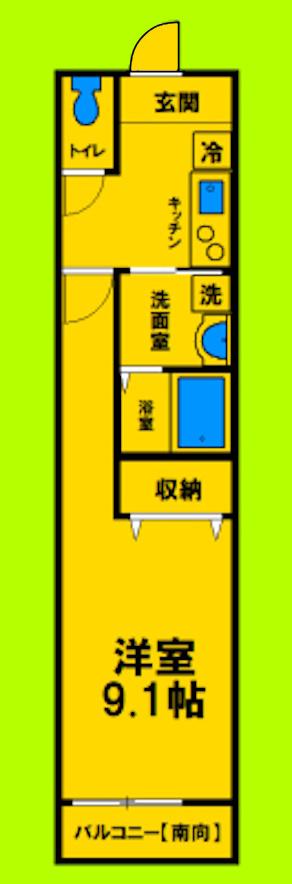 フジパレス阪急塚口駅東EAET(1K/3階)の間取り写真