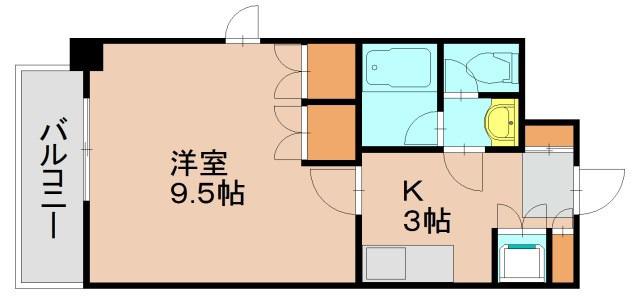 コーポ山方(1K/3階)の間取り写真