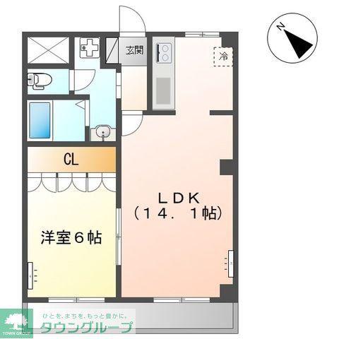 ノーザンライツII(1LDK/2階)の間取り写真
