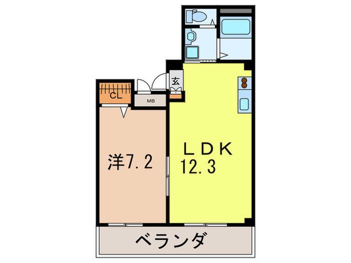フロントリバ-西宮(1LDK/6階)の間取り写真