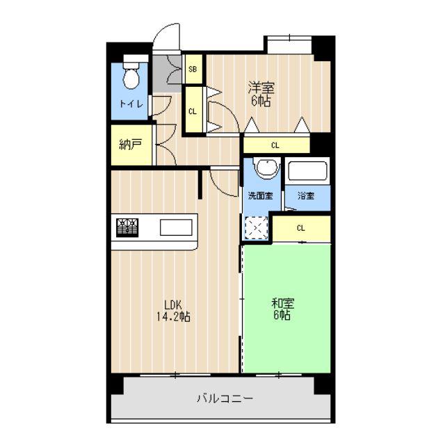 レークヒル画図III(2LDK/3階)の間取り写真