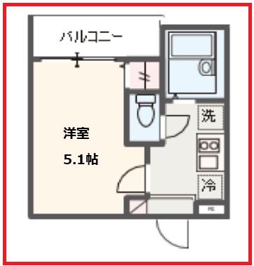 メルディア扇大橋III(1K/3階)の間取り写真