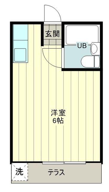 スカイハイツ(1K/1階)の間取り写真