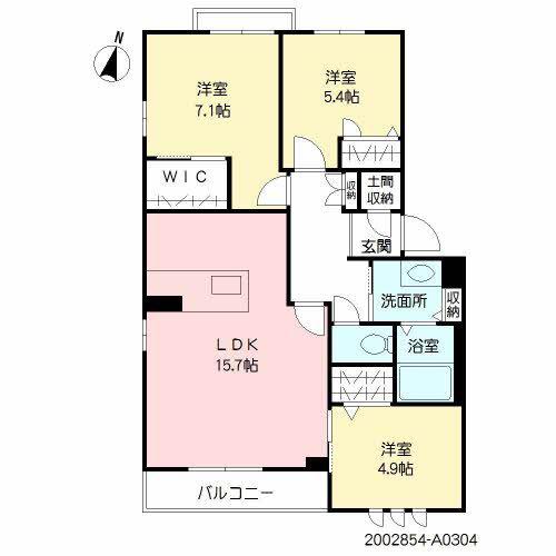 レフィアント碩田(3LDK/3階)の間取り写真