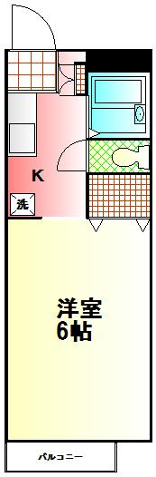 ルミエール(1K/2階)の間取り写真