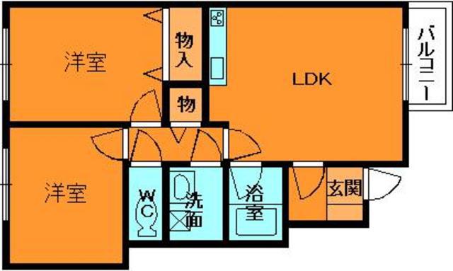 リヴェール・ヴィラ(2LDK/1階)の間取り写真