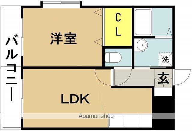 ピーチフローレV(1LDK/2階)の間取り写真