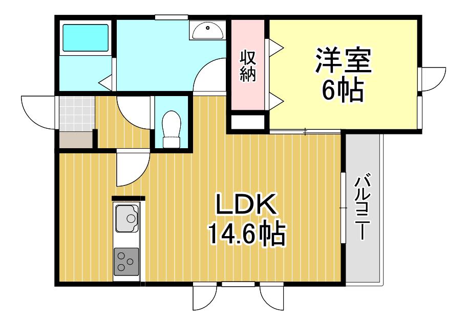 ＪＲ室蘭本線 青葉駅 徒歩28分 3階建 築13年(1LDK/2階)の間取り写真