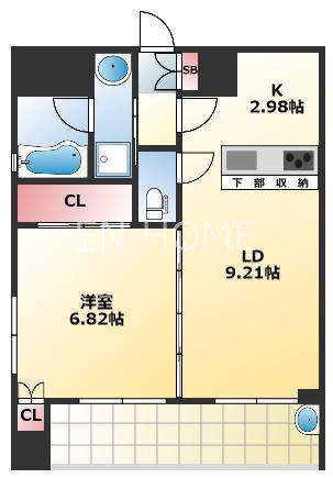 シーダプレイスII(1LDK/2階)の間取り写真