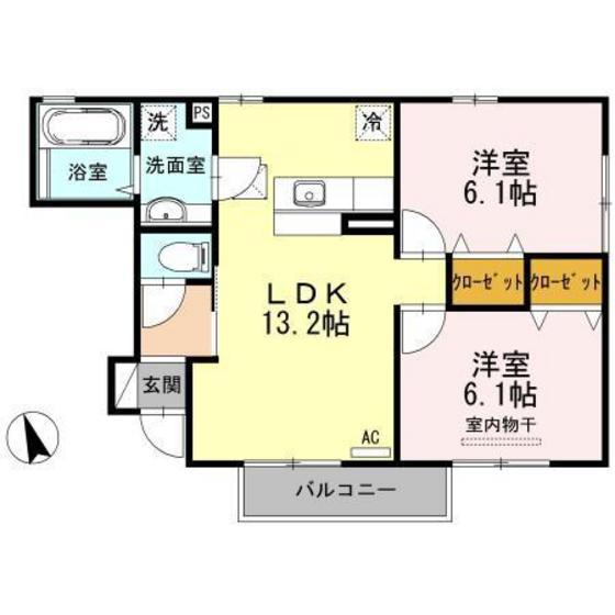 ラ ルーチェ(2LDK/1階)の間取り写真