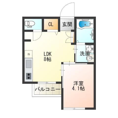 F MAISON NEMUS(1LDK/1階)の間取り写真