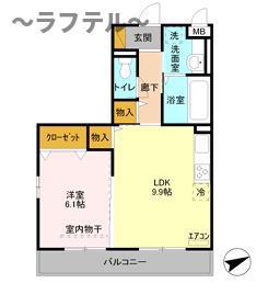 グラウクス(1LDK/1階)の間取り写真