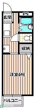 ミモザ館(1K/2階)の間取り写真