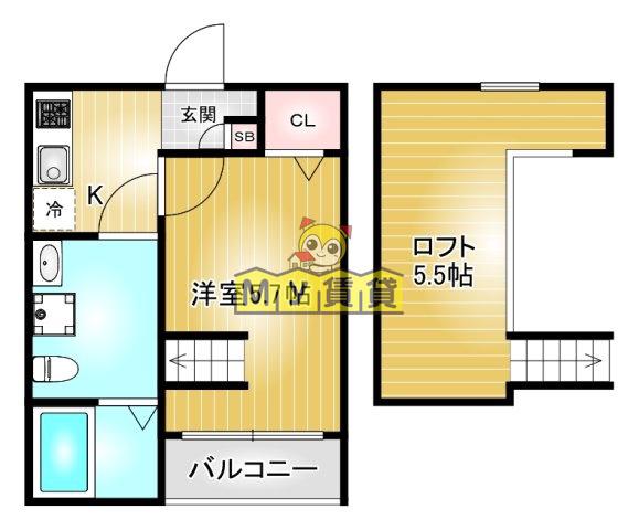 CASABLANCABIJIOU (1K/2階)の間取り写真